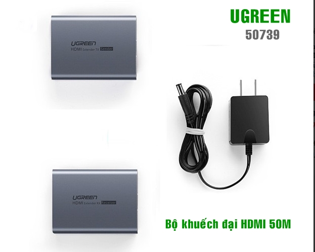 Bộ kéo dài HDMI 50M qua cáp mạng Lan cat5/ cat6 Ugreen 50739 chính hãng